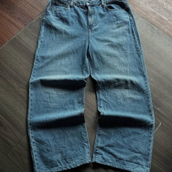 Denim - Relaxed Fit Wide-Leg Blue Denim Jeans